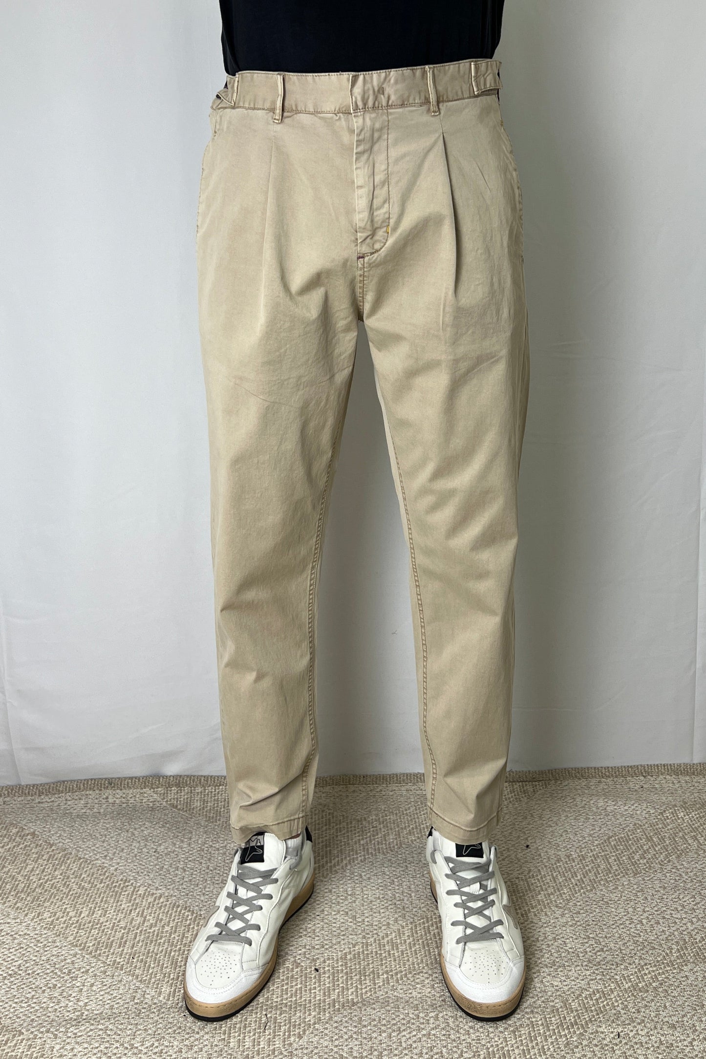 Pantalone Cropped  in Gabardina Beige Berna