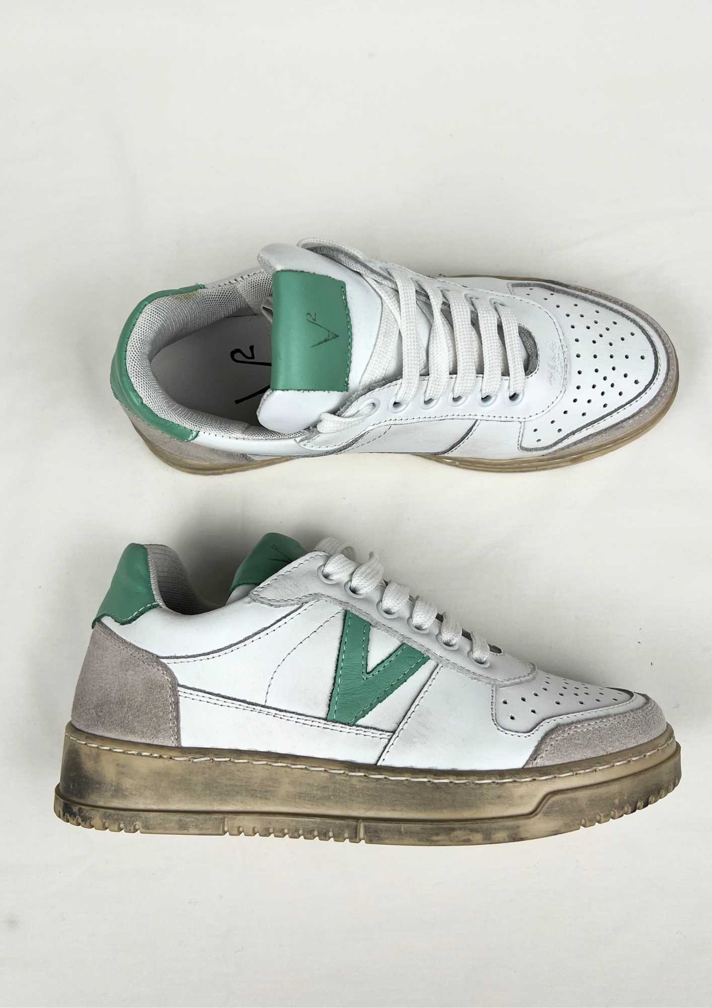 Sneakers College con retro e inserto verde menta V2 - Seipuntozerostore