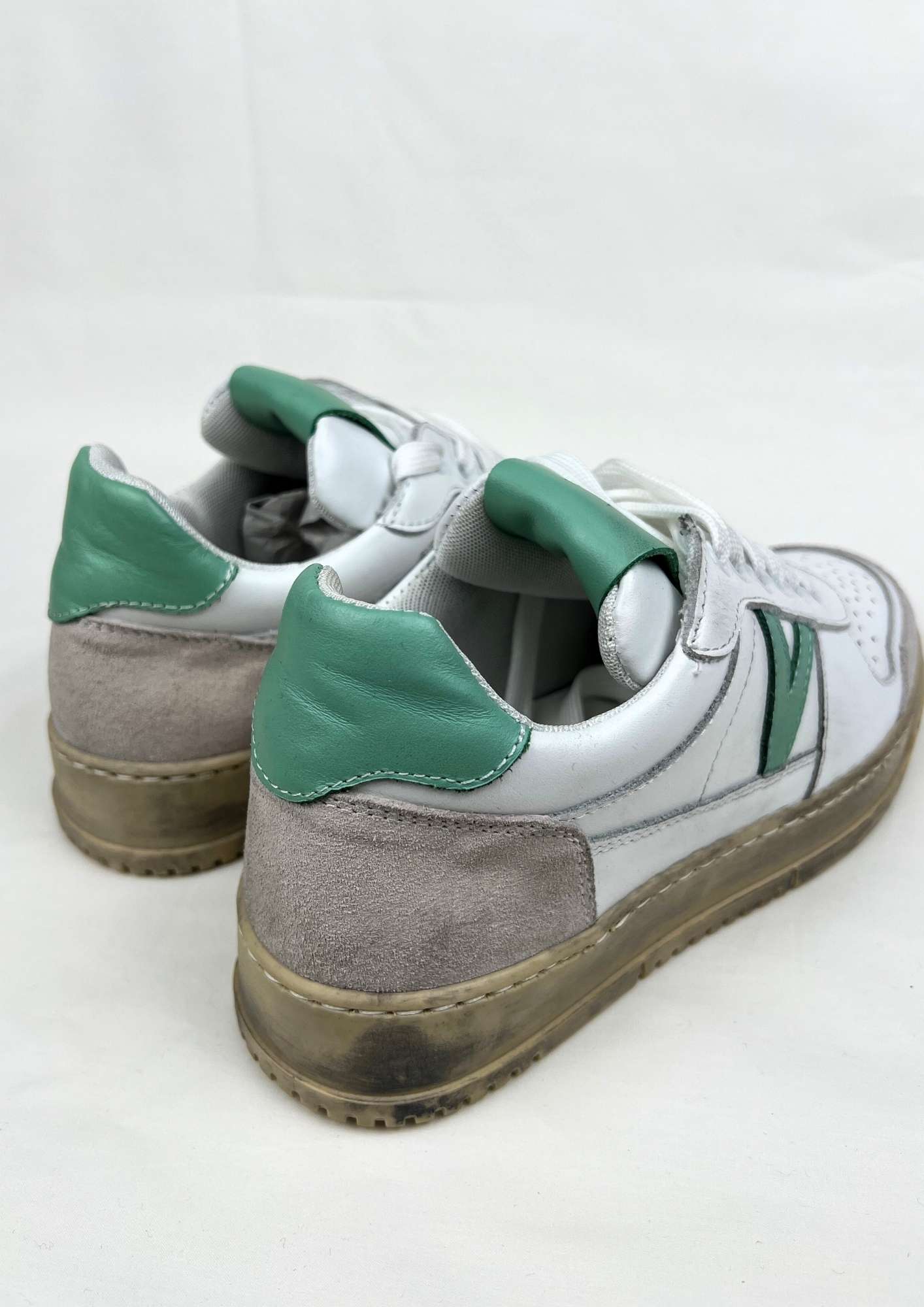 Sneakers College con retro e inserto verde menta V2 - Seipuntozerostore