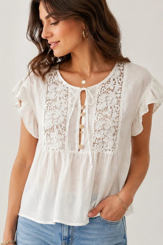 Blusa in mussola di cotone ricamata Markup - Seipuntozerostore