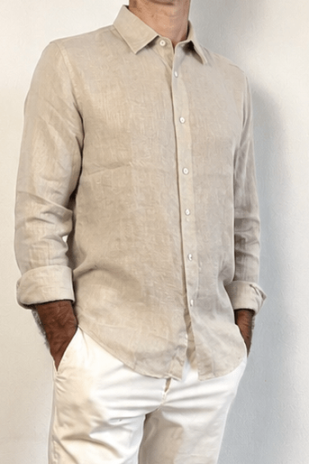 Camicia in lino beige Berna - Seipuntozerostore