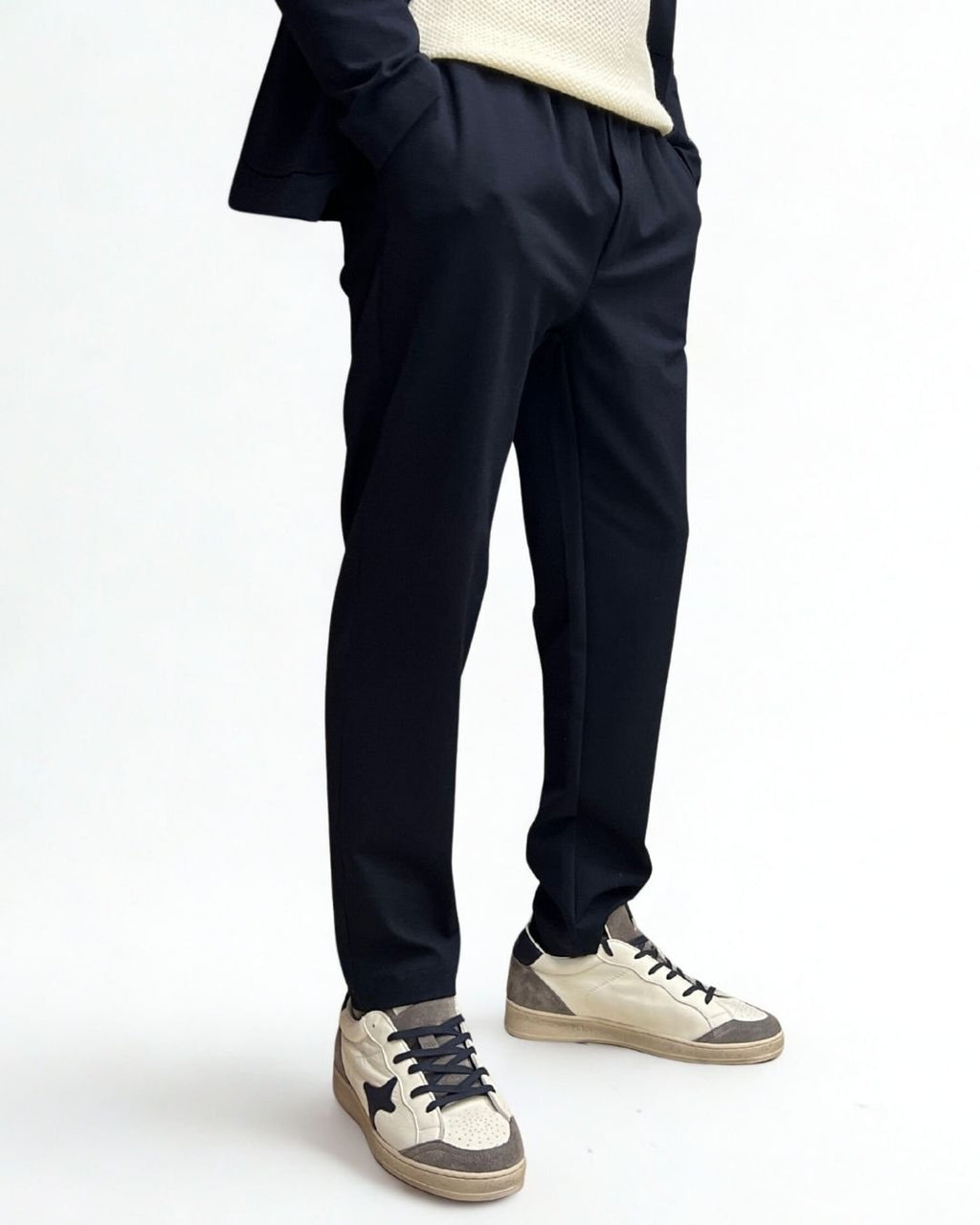 Pantalone Sartoriale Blu con elastico in vita e interni in tessuto V2 - Seipuntozerostore