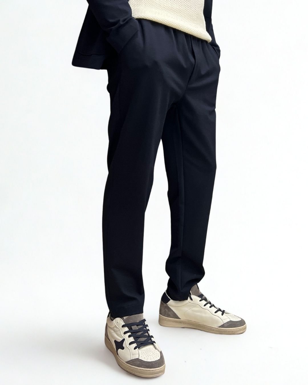 Pantalone Sartoriale Blu con elastico in vita e interni in tessuto V2 - Seipuntozerostore