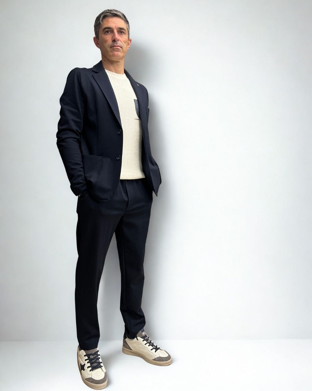 Pantalone Sartoriale Blu con elastico in vita e interni in tessuto V2 - Seipuntozerostore