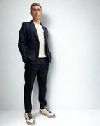 Pantalone Sartoriale Blu con elastico in vita e interni in tessuto V2 - Seipuntozerostore