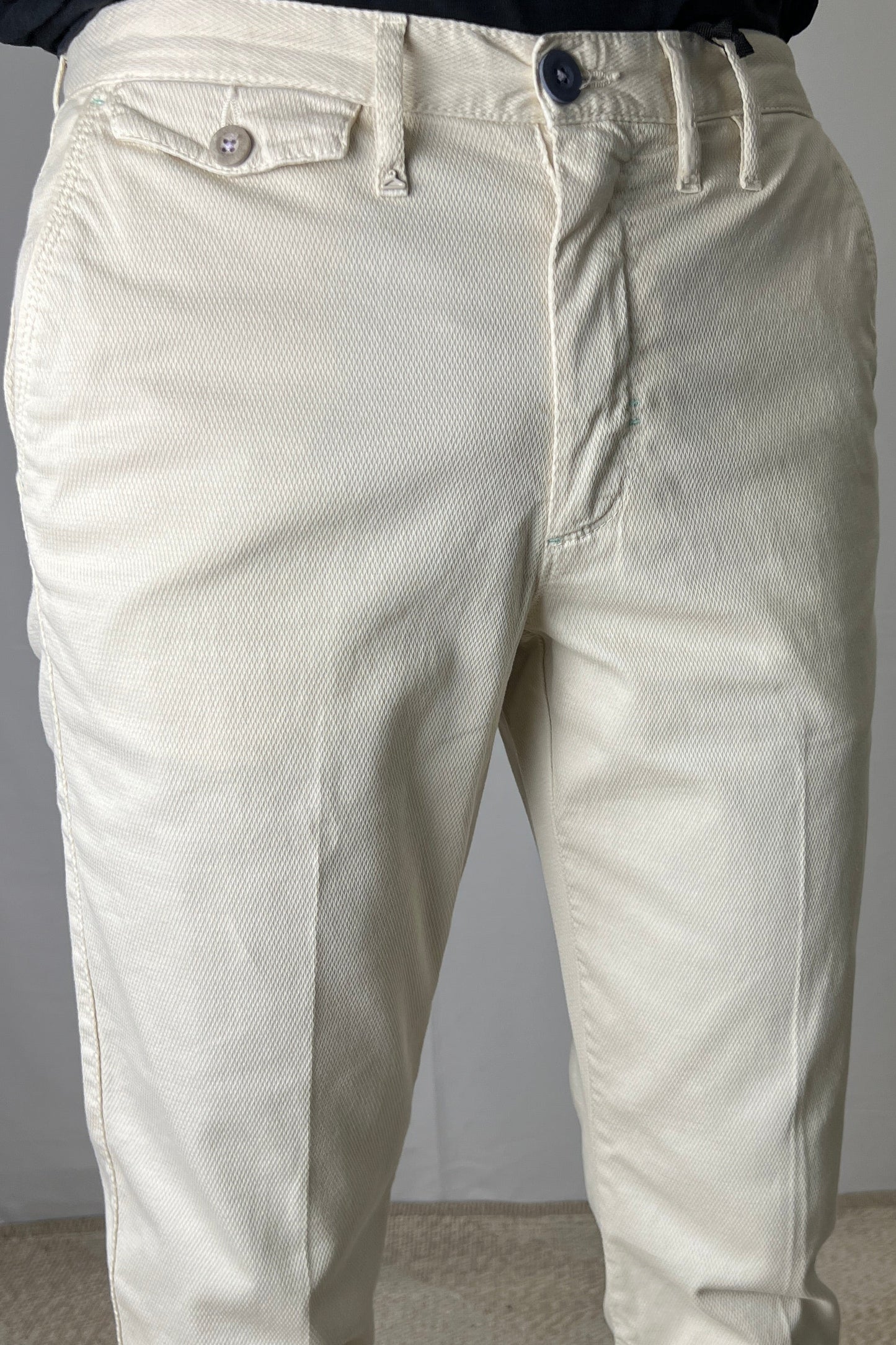 Pantalone chinos armaturato panna Berna