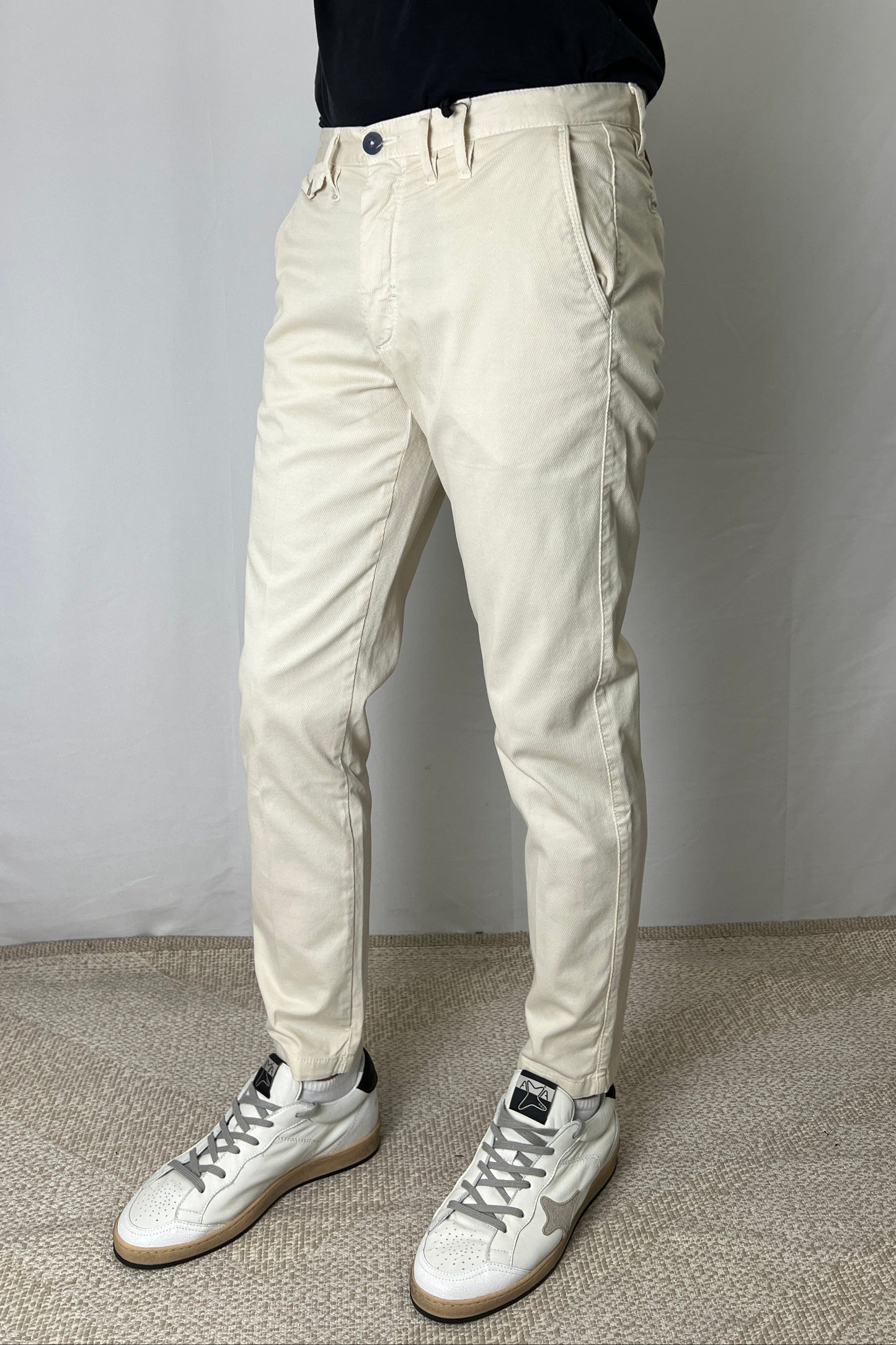 Pantalone chinos armaturato panna Berna