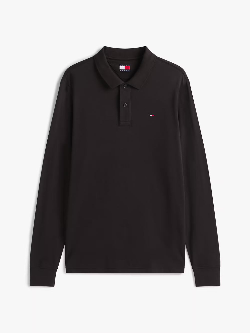 Polo Slim Placket Polo LS EXT Nero Tommy Jeans