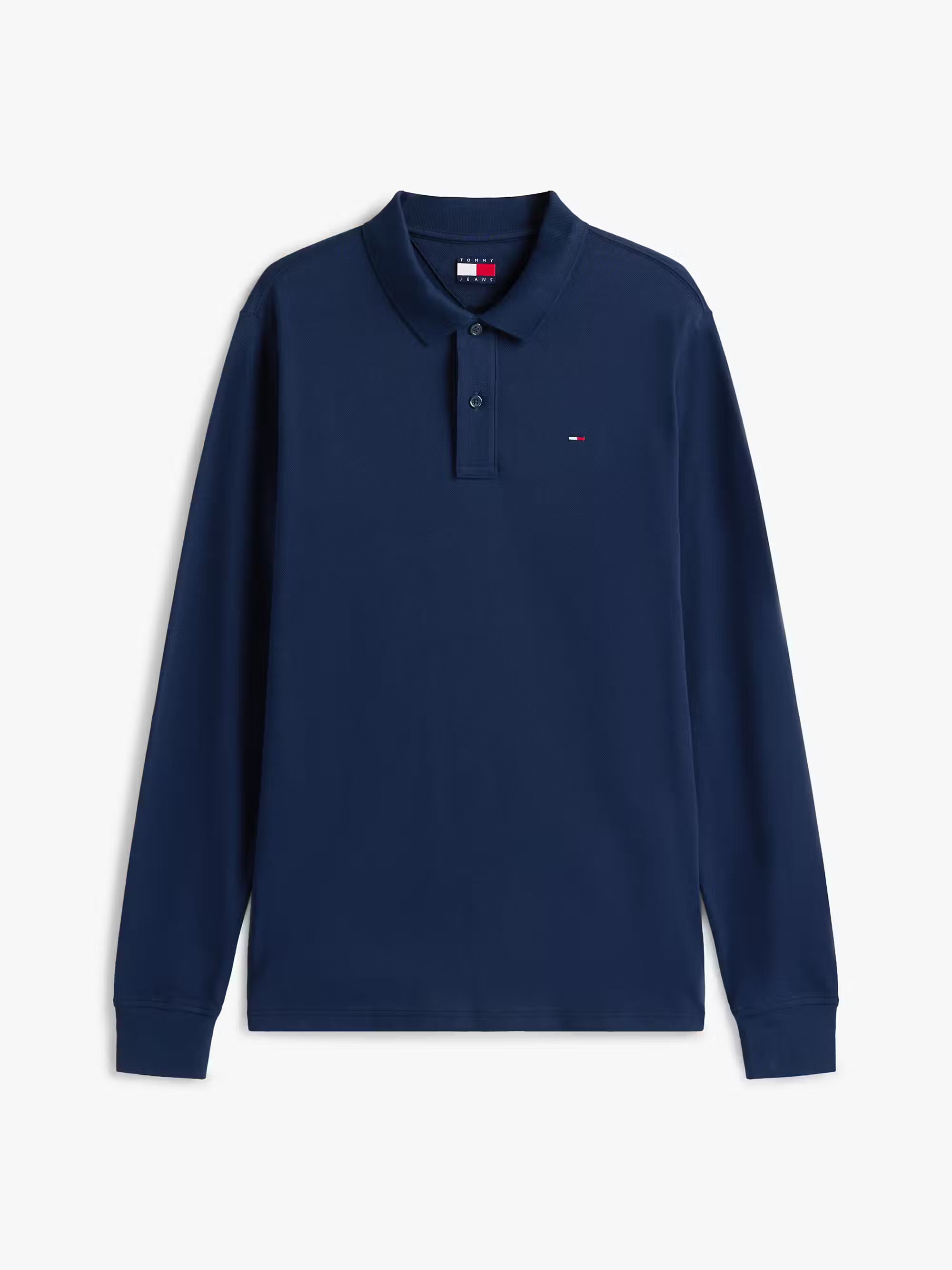 Polo Slim Placket Polo LS EXT Blu Tommy Jeans