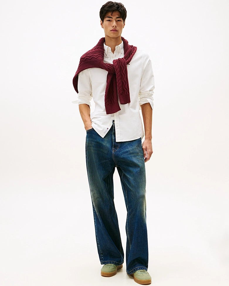 Camicia Oxford regular fit button down Ecru Tommy Jeans - Seipuntozerostore