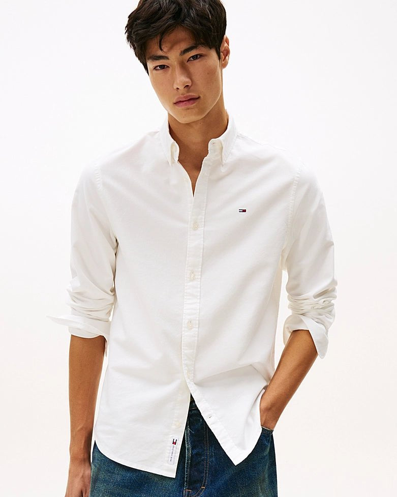 Camicia Oxford regular fit button down Ecru Tommy Jeans - Seipuntozerostore