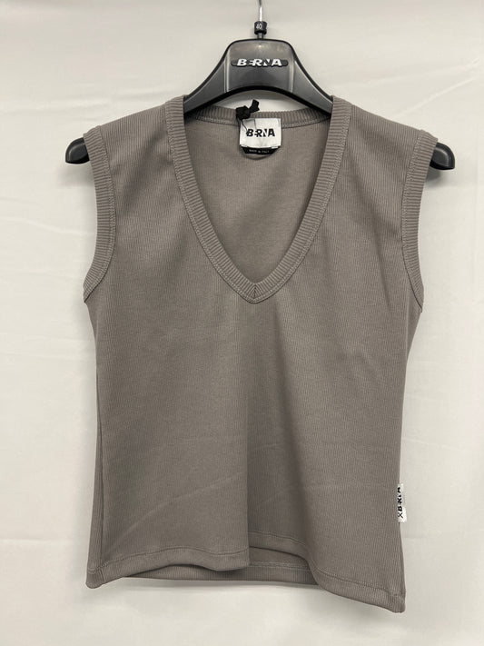 Canotta Donna a Costine grigio piombo in Cotone Berna - Seipuntozerostore