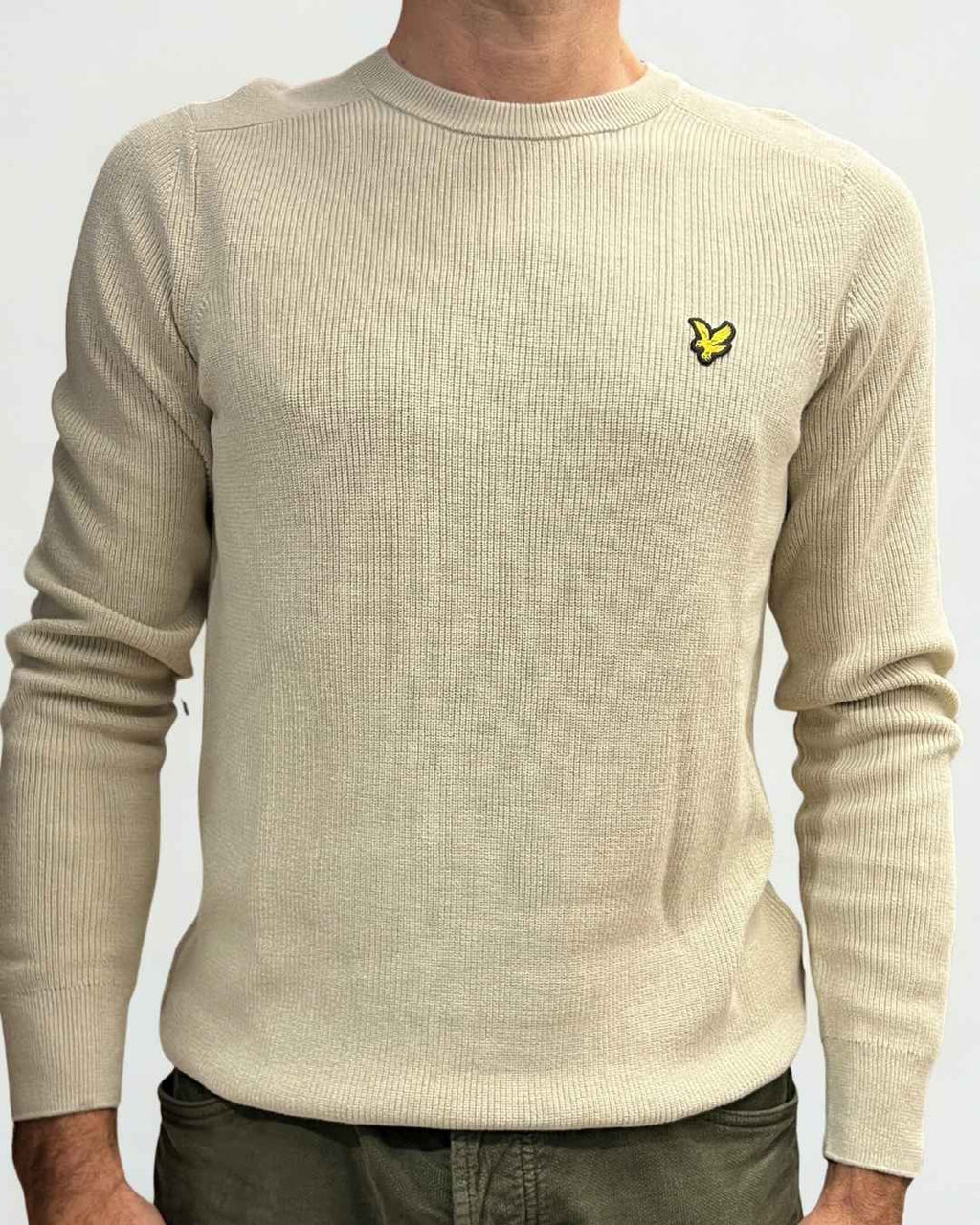 Maglia Grey Taupe Engineered Rib Crew Neck Lyle & Scott - Seipuntozerostore