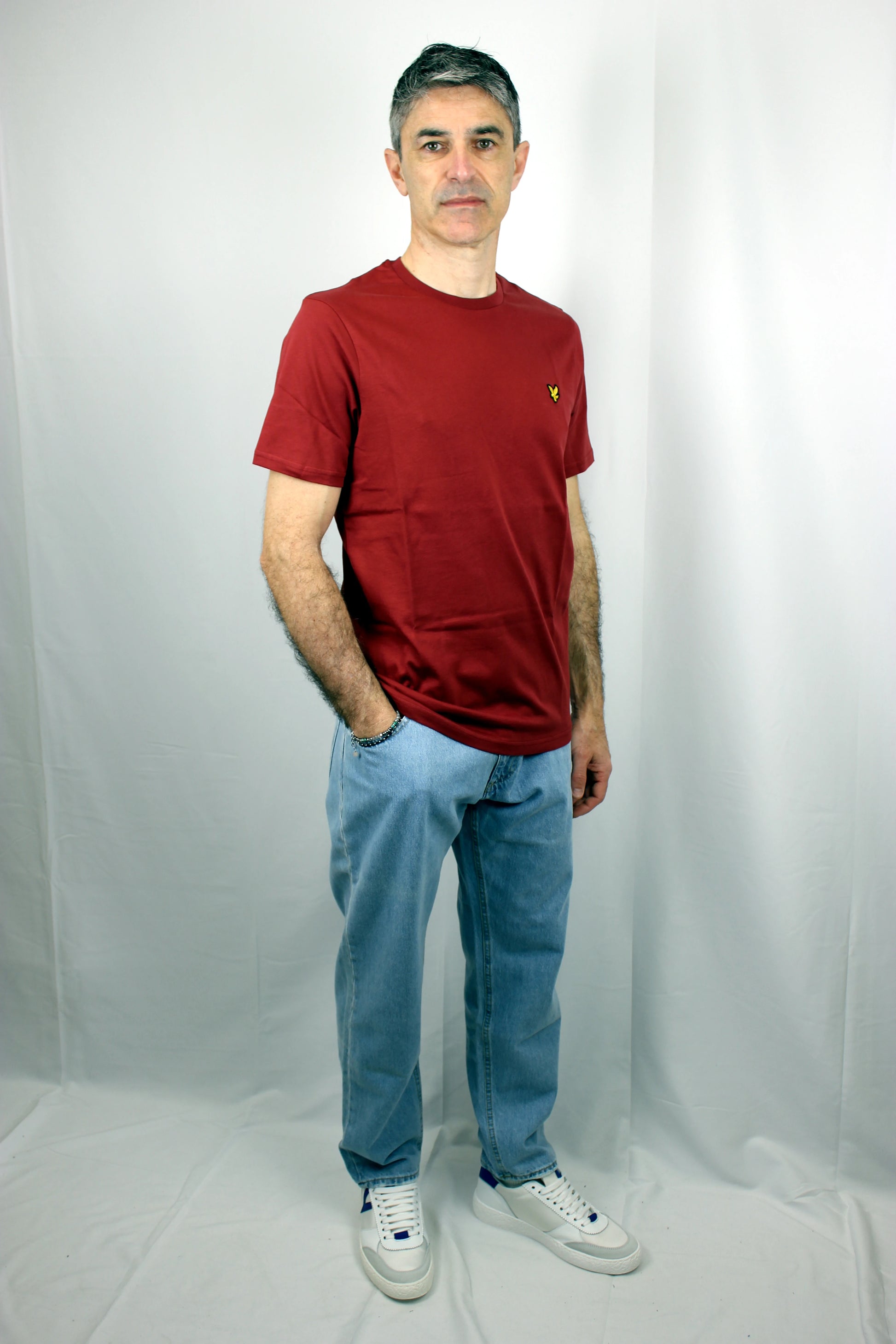 T-shirt girocollo in cotone Plain T-shirt rosso toscano Lyle & Scott - Seipuntozerostore
