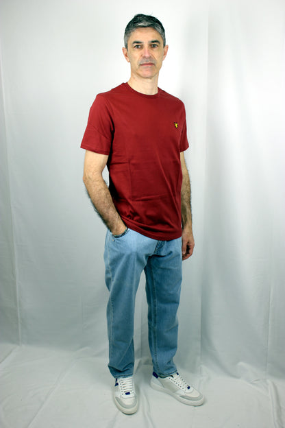 T-shirt girocollo in cotone Plain T-shirt rosso toscano Lyle & Scott - Seipuntozerostore