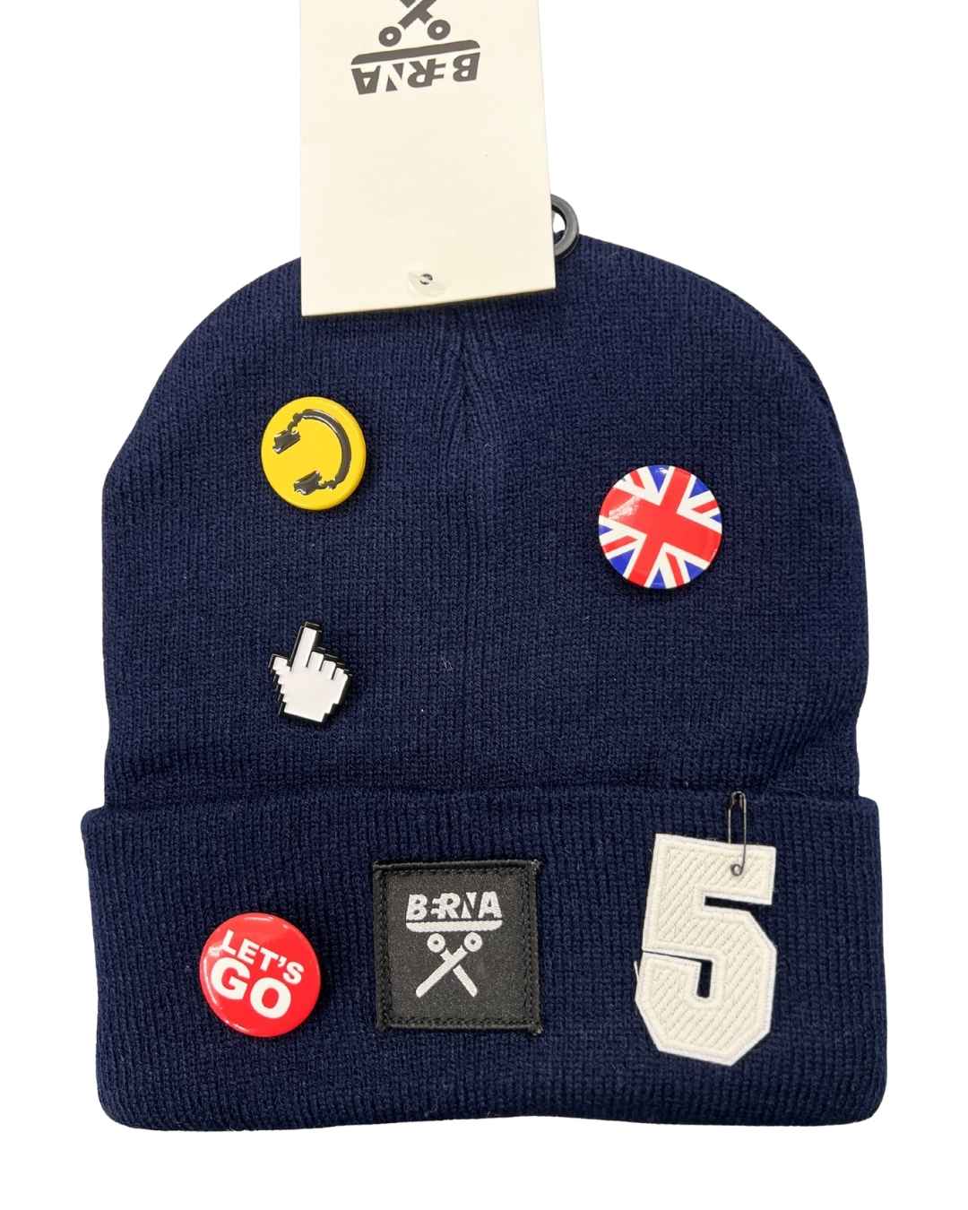 Berretto liscio Blu con spille personalizzabile Berna - Seipuntozerostore