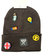 Berretto liscio Cioccolato con spille personalizzabile Berna - Seipuntozerostore