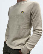 Maglia Grey Taupe Engineered Rib Crew Neck Lyle & Scott - Seipuntozerostore