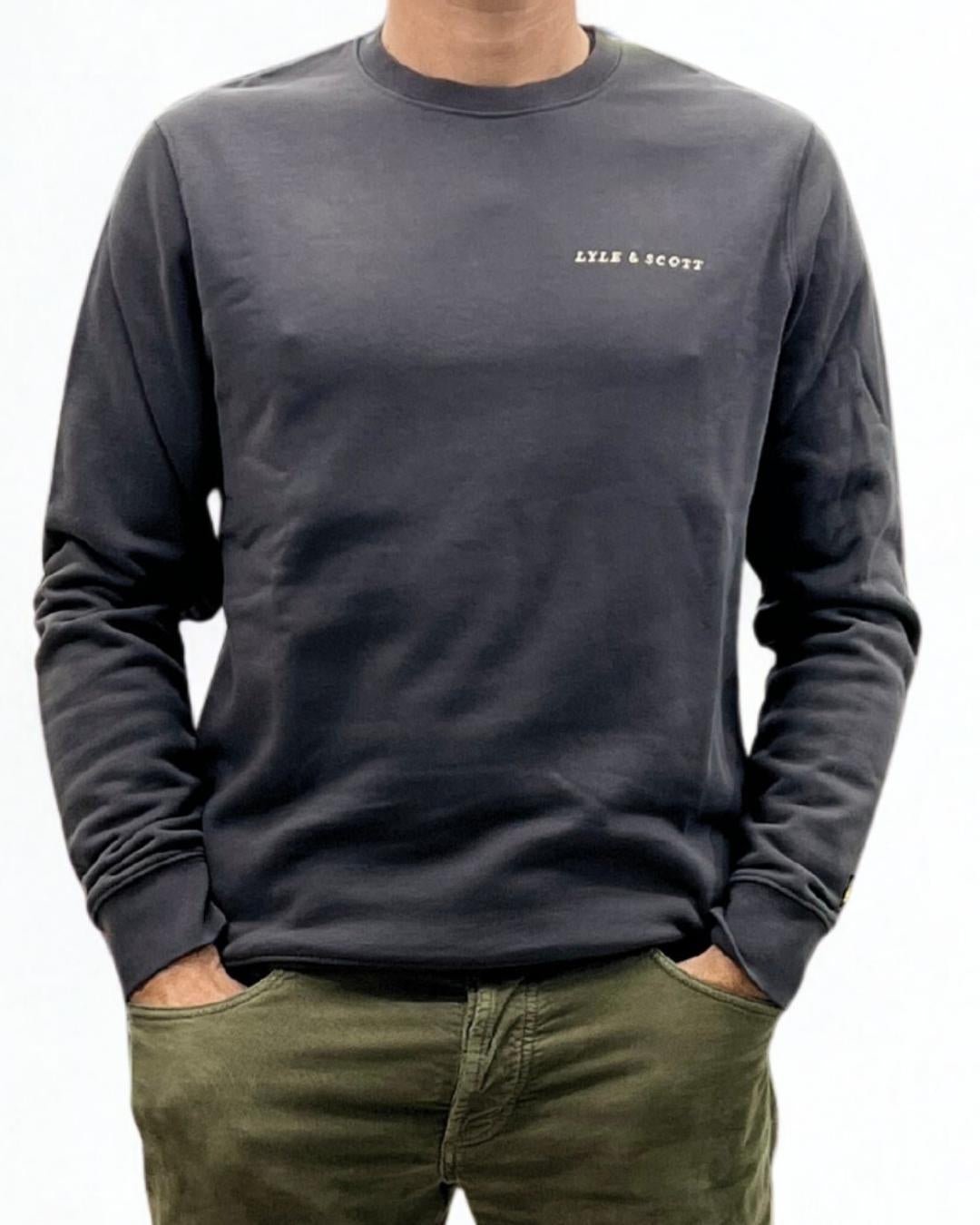 Felpa Embroidered Crew Neck Sweatshirt Grigio Lyle & Scott - Seipuntozerostore