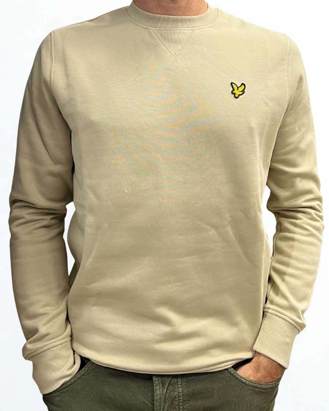 Felpa colore Grey Taupe Lyle & Scott Brushed Back Crew Neck Sweatshirt - Seipuntozerostore