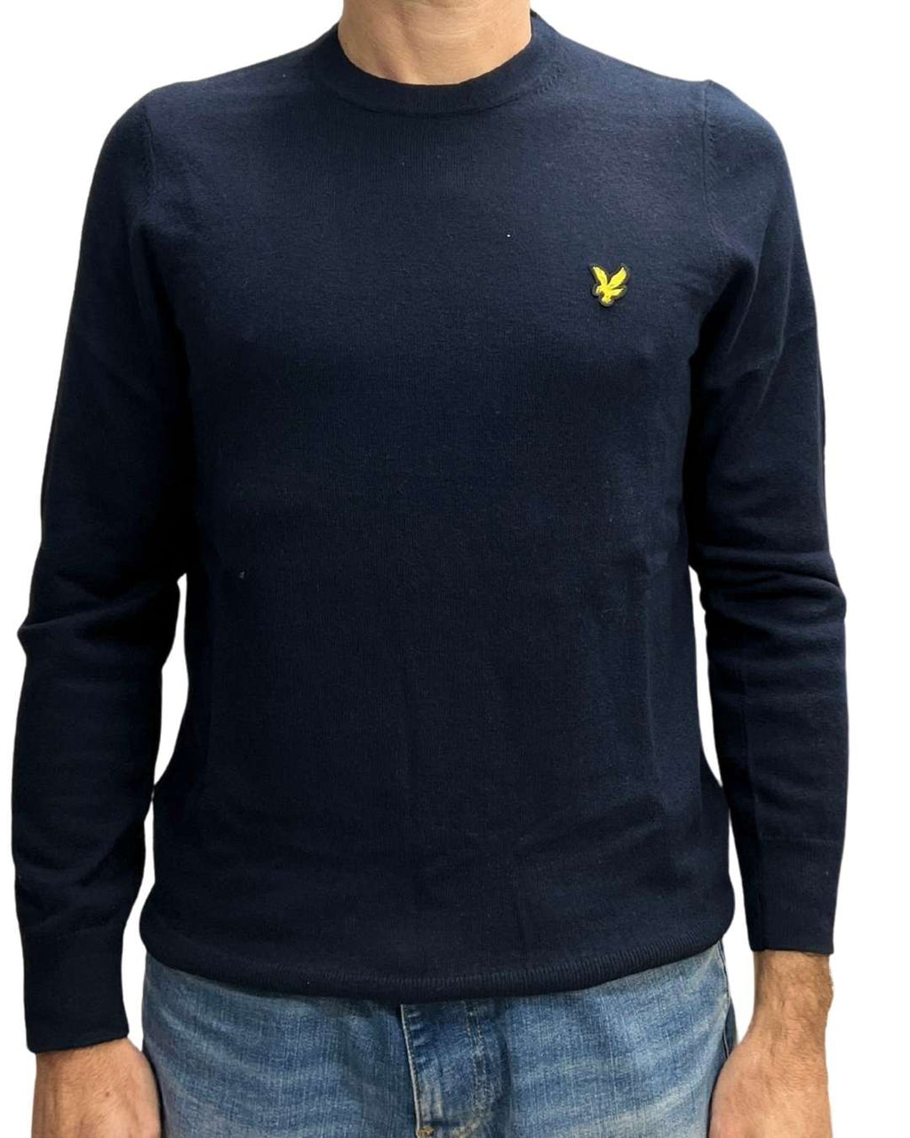 Maglione Cotton Merino Crew Neck Jumper Blu Navy Lyle & Scott - Seipuntozerostore