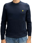 Maglione Cotton Merino Crew Neck Jumper Blu Navy Lyle & Scott - Seipuntozerostore