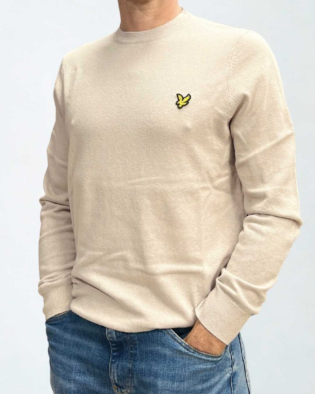 Maglione Cotton Merino Crew Neck Jumper Beige Cove Lyle & Scott - Seipuntozerostore