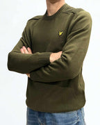 Maglione Cotone Shoulder Detail Crew Neck Oliva Lyle & Scott - Seipuntozerostore