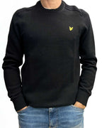Maglione Cotone Shoulder Detail Crew Neck Nero Lyle & Scott - Seipuntozerostore