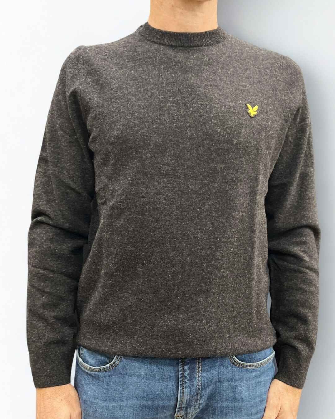 Maglione Lambswool Blend Crew Neck Jumper Nero Jet Black Marl Lyle & Scott - Seipuntozerostore