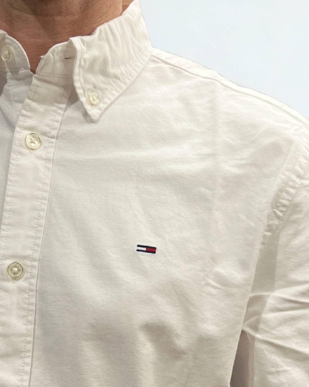 Camicia Oxford regular fit button down Ecru Tommy Jeans - Seipuntozerostore
