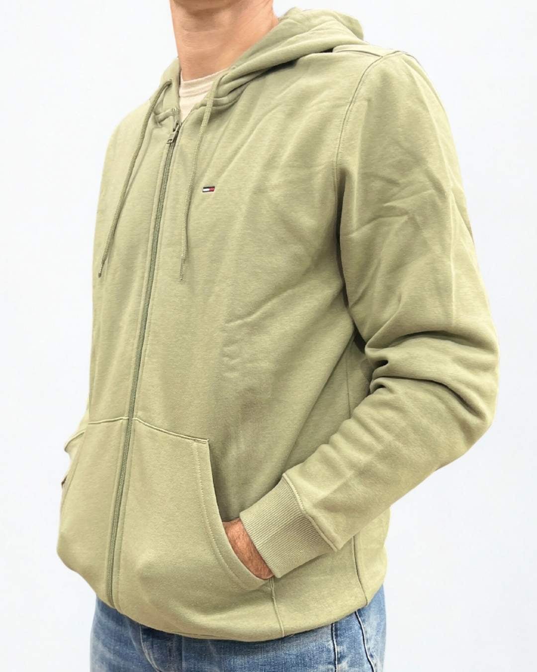 Felpa con cappuccio e zip integrale Verde Tommy Jeans - Seipuntozerostore