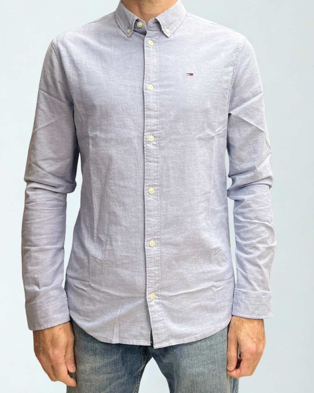Camicia slim fit in cotone Oxford stretch twilight navy Tommy Jeans - Seipuntozerostore