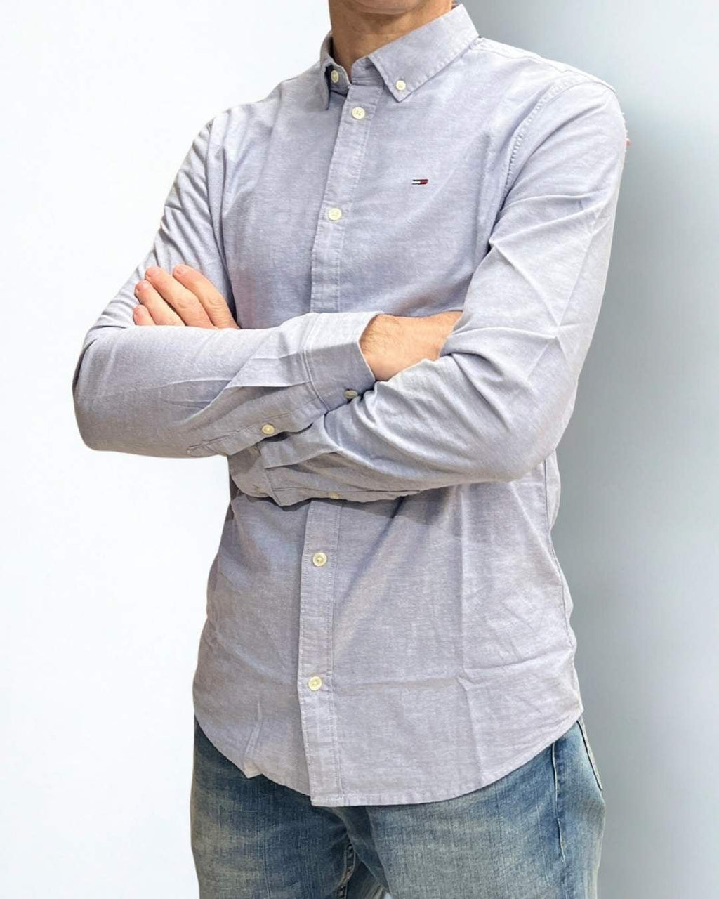Camicia slim fit in cotone Oxford stretch twilight navy Tommy Jeans - Seipuntozerostore