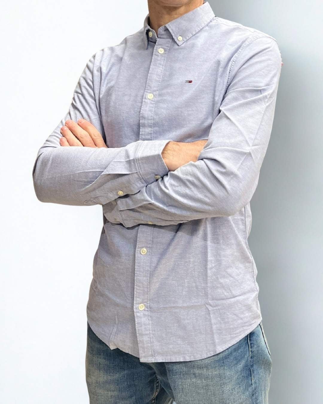 Camicia slim fit in cotone Oxford stretch twilight navy Tommy Jeans - Seipuntozerostore