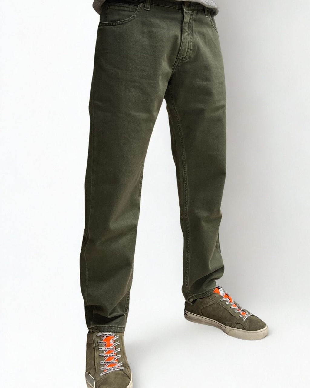 Jeans Loose Fit - Verde Militare con salpa in tessuto V2 - Seipuntozerostore