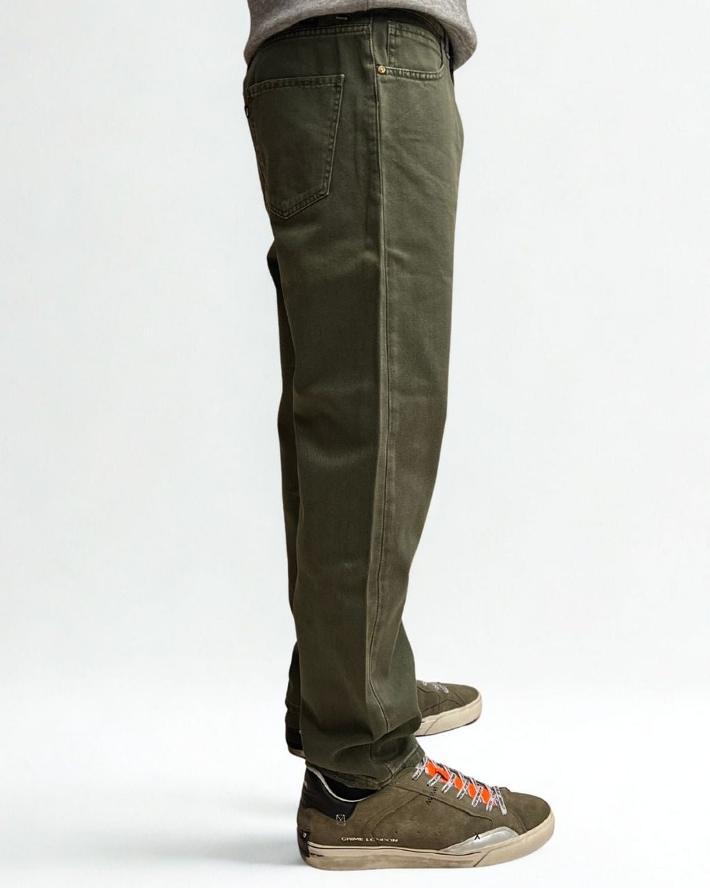 Jeans Loose Fit - Verde Militare con salpa in tessuto V2 - Seipuntozerostore