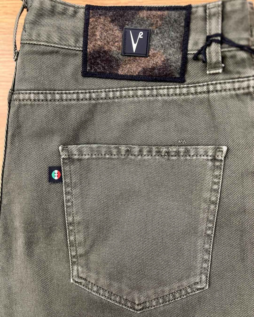 Jeans Loose Fit - Verde Militare con salpa in tessuto V2 - Seipuntozerostore