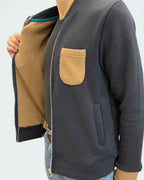 Felpa Bomber Zip Double Blu - Seipuntozerostore