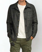 Giacca Sahariana Sartoriale Pied de Poule Verde Militare con interni in tessuto V2 - Seipuntozerostore