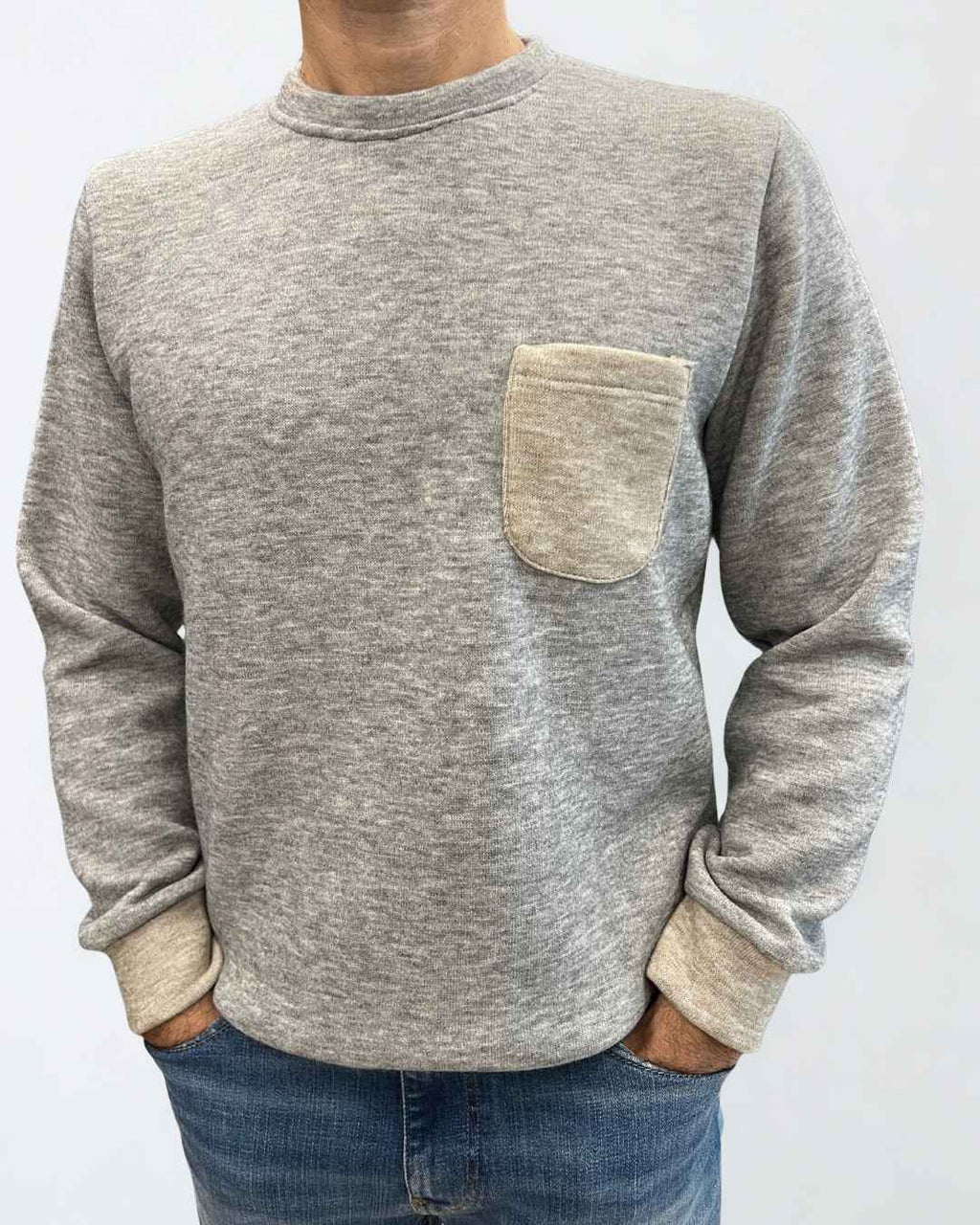 Felpa Girocollo Double Grigio Perla - Seipuntozerostore