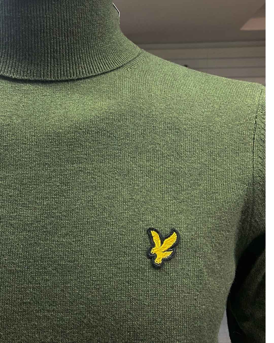 Maglione dolcevita Cotton Merino Verde Lyle & Scott - Seipuntozerostore