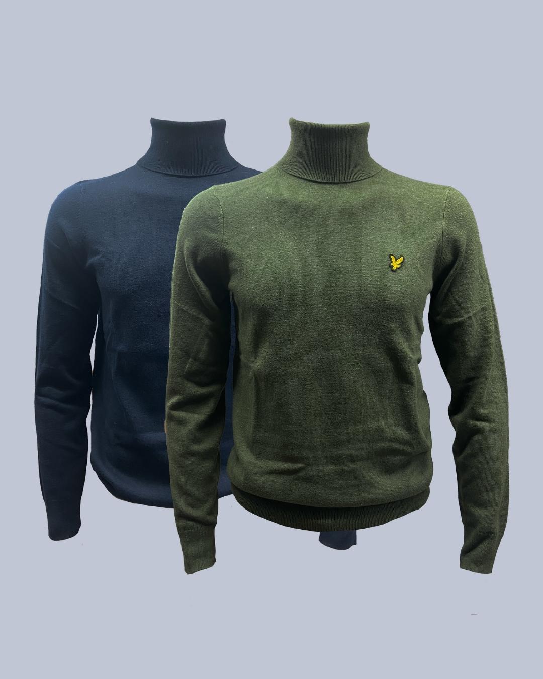Maglione dolcevita Cotton Merino Verde Lyle & Scott - Seipuntozerostore