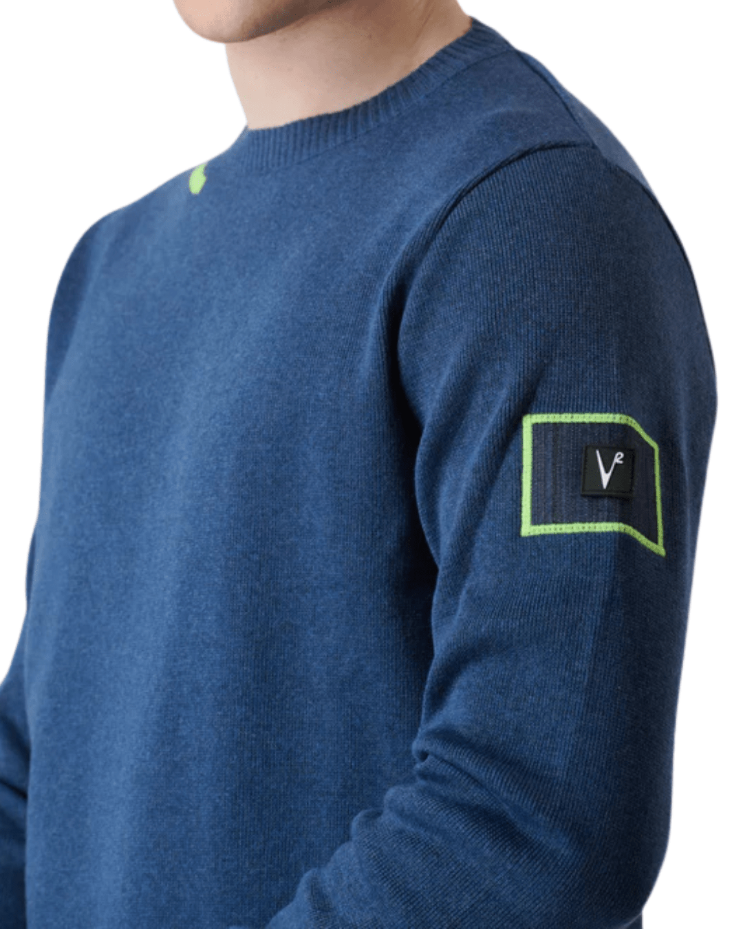Maglione punto stoffa con patchwork ricamata in tessuto V2 - Seipuntozerostore