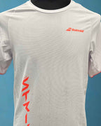 T-shirt Strike Crew Neck Bianco arancio Tee Men - Seipuntozerostore