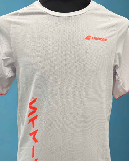 T-shirt Strike Crew Neck Bianco arancio Tee Men - Seipuntozerostore