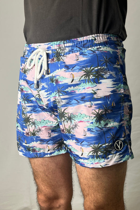 Costume blu haway con stampa V2 - Seipuntozerostore