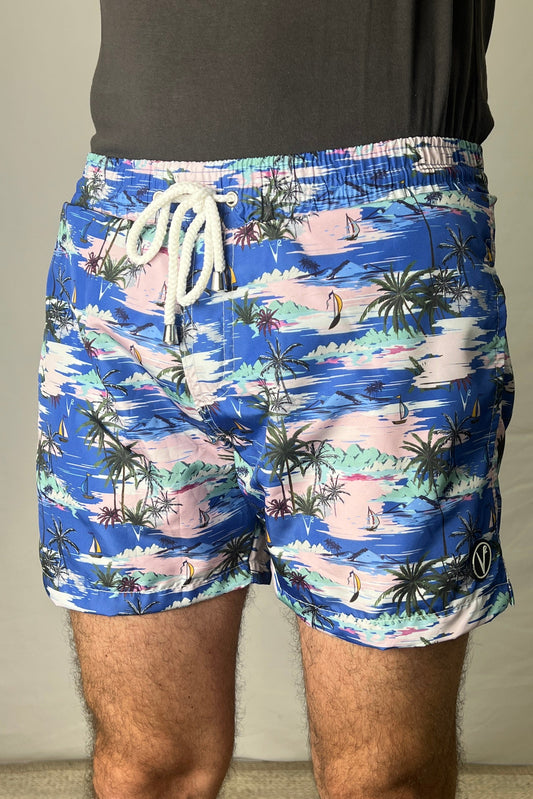 Costume blu haway con stampa V2 - Seipuntozerostore