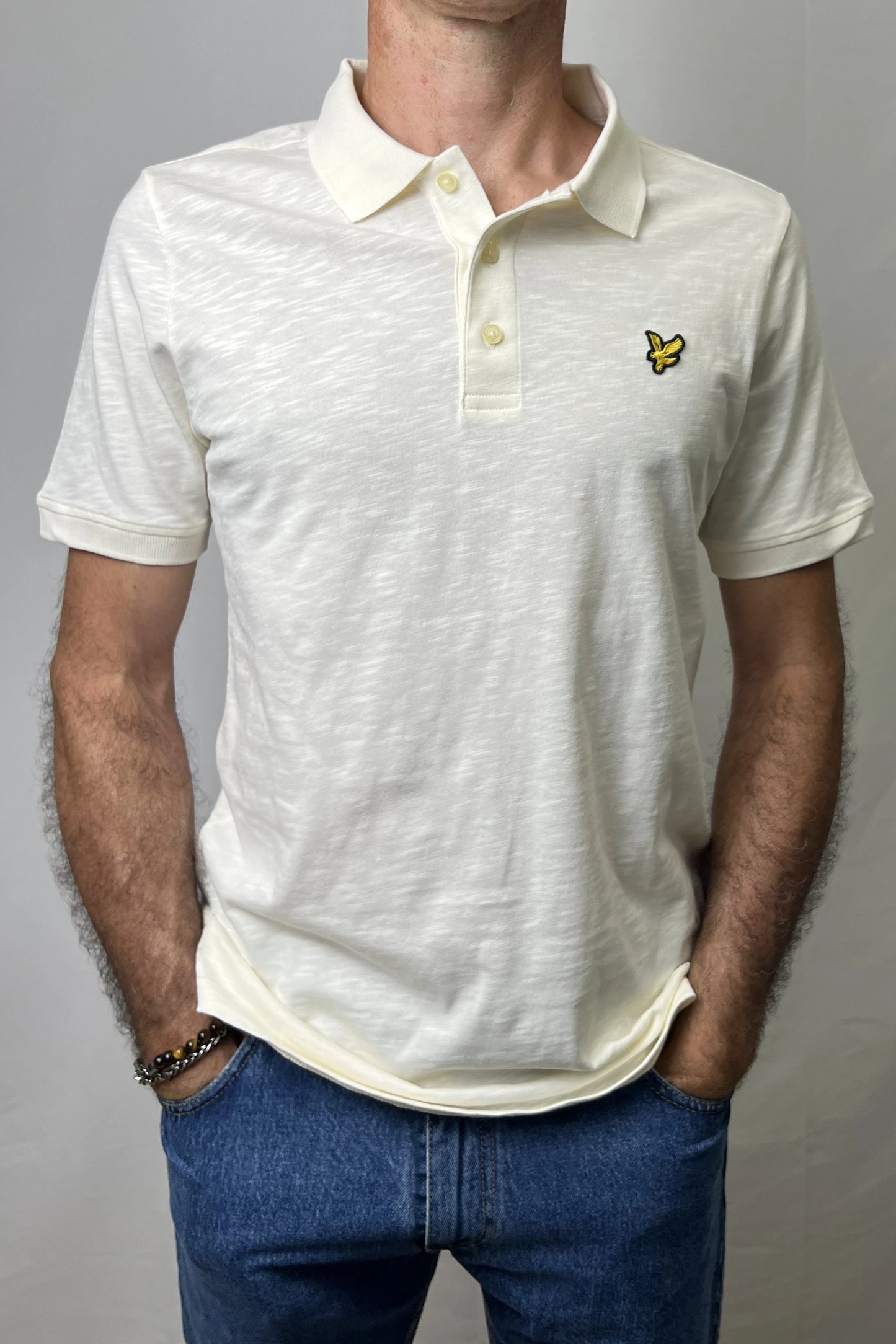 Polo in cotone Fine Slub crema Lyle & Scott - Seipuntozerostore