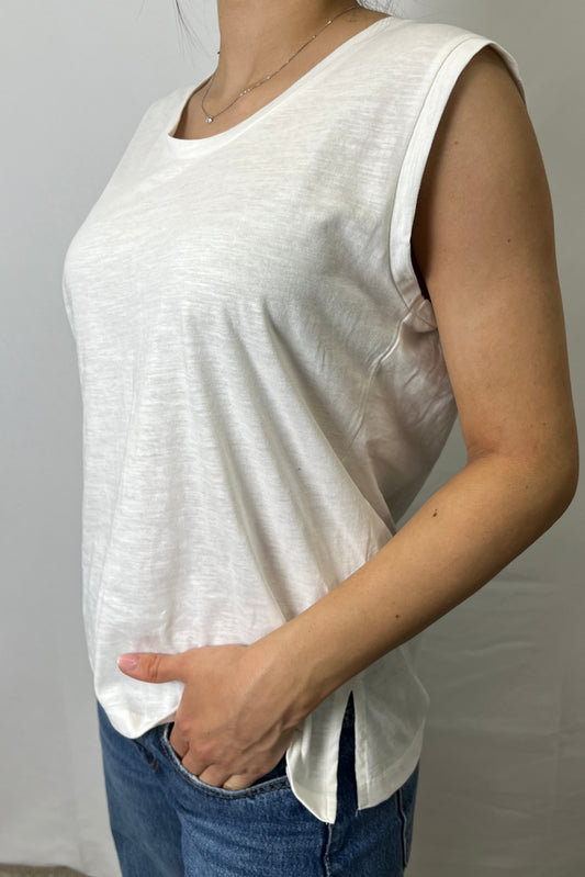 Canotta in fiammato bianco Markup - Seipuntozerostore
